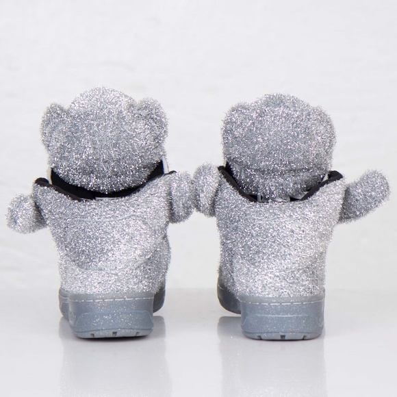 Adidas ObyO Jeremy Scott silver Bears sneakers 9.5 - Picture 2 of 8